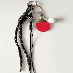 DIY Vintage Fashion Cute Alloy Mini Racket Keychain Charms Tennis Badminton Golf Design Pendant Color Nylon <b>Rope</b> Bag Phone - Product Image 6