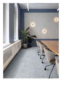 Dalles <span class=keywords><strong>de</strong></span> moquette rayées à boucles 50x50CM style moderne, durables, antidérapantes, à poils moyens, avec support en <span class=keywords><strong>PVC</strong></span>, pour bureaux commerciaux, en polyester - Product Image 3