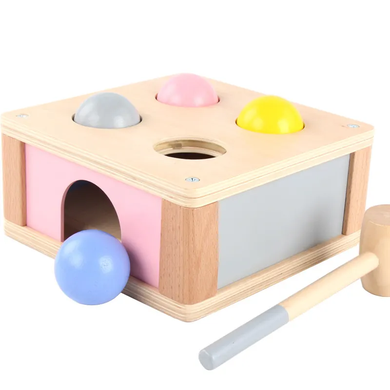 Montessori Kids Educational Wood Toys Hammer Ball Game Rainbow Sensory Puzzle Game Toys for Kids