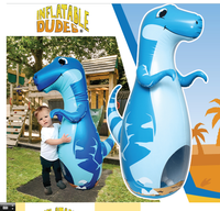 Sac de frappe de dinosaure rempli de sables gonflables-Cible de boxe pour enfants robuste en PVC écologique
