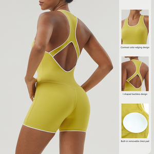 <span class=keywords><strong>Mono</strong></span> de Yoga DTL-2364 para Mujer, Diseño <span class=keywords><strong>Cruzado</strong></span> en la Espalda, Sin Mangas, Pantalones Cortos, Ropa Deportiva para Fitness - Product Image 2