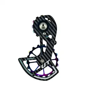 dérailleur cage de carbone Suppliers-LTWOO — roue de guidage surdimensionnée, roulement en céramique, Cage en Fiber de carbone lisse pour Shimano R8000 R9100 ULTEGRA-Ace