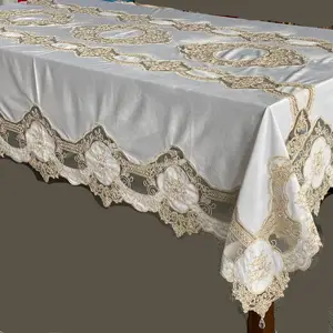 2023 New Arrival Flannel embroidered tablecloth embroidery christmas velvet tablecloths polyester for home