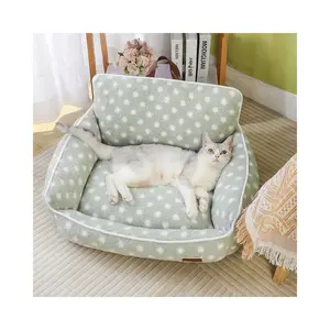 Yüksek kaliteli yumuşak Pet yatak rahat yastıkları kedi köpekler Pet çekyat tutamak ile