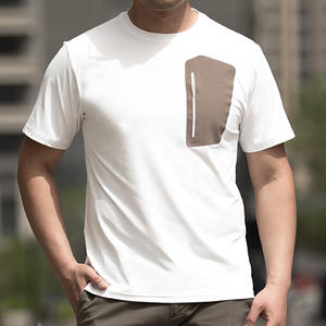 T-shirt tactique respirant personnalisé pour homme, polos d'été à manches courtes avec poche et motif au col, personnalisable - Product Image 6