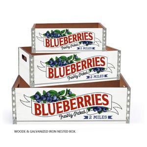 Ensemble de <span class=keywords><strong>3</strong></span> caisses de rangement en bois peintes écologiques Love Bless, couleur et taille personnalisables, boîte rectangulaire élégante faite à la main pour la maison - Product Image 4