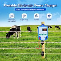 Électrificateur de clôture électrique à énergie solaire 12V pour bétail, cheval, mouton, cochon, ours, design classique avec cadre en plastique pour le jardin