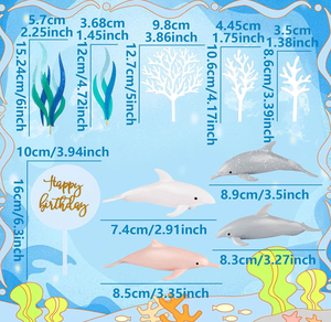 24 Adornos para Pastel de Delfines, Decoración para Fiestas de Cumpleaños Infantiles, Perfectos para Pastelerías - Product Image 2