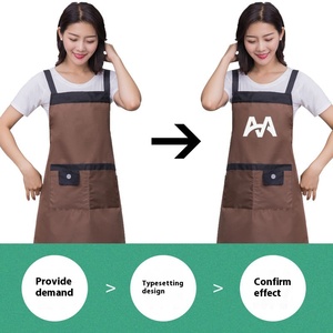 カスタマイズ可能<span class=keywords><strong>PVC</strong></span>大人用キッチンエプロンシンプル無地防水オイル-家庭用織りロゴ広告用調理用 - Product Image 3