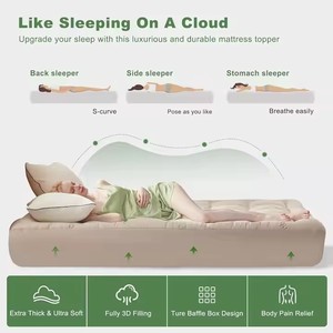 Viscose Bambou Twin Top Protecteur De <span class=keywords><strong>Matelas</strong></span> De Refroidissement Topper Doux 1000GSM Respirant Ajusté Matelassé Épais Couvre-<span class=keywords><strong>Matelas</strong></span> De Refroidissement - Product Image 5
