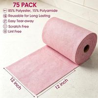 Mikrofaser-Reinigungstuch-Rolle (Vorteilspack 75 Stück) 30x30 cm Hochabsorbierend Wiederverwendbar Fusselfrei für Auto & Haushalt