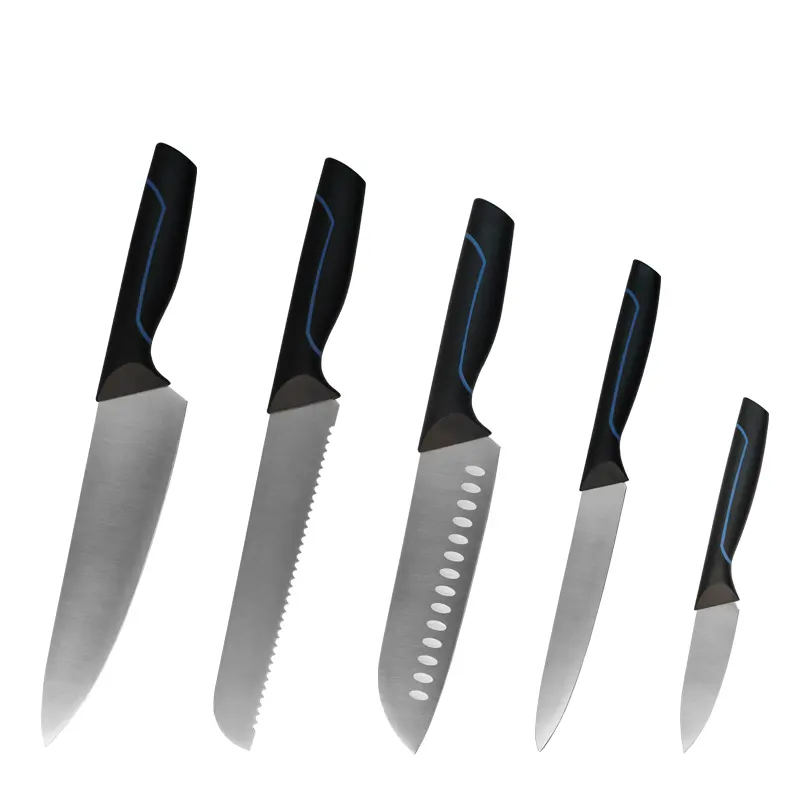 Set Cuchillos 5 Pcs High Carbon Stainless Steel Forged Kitchen Professional Chef Knife Set With PP & TPR Handle