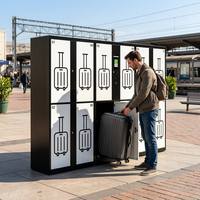 Casier intelligent multi-portes pour bagages avec accès par code QR et PIN, armoire de rangement électronique en libre-service pour gare et centre commercial