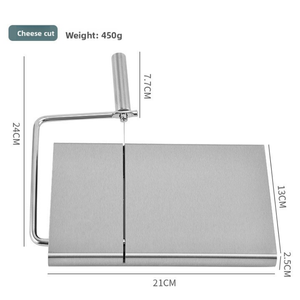 Trancheuse à fromage manuelle multifonction en acier inoxydable, gadget de <span class=keywords><strong>cuisine</strong></span> avec fils de coupe, marques d'échelle et planche à fromage et à jambon - Product Image 4