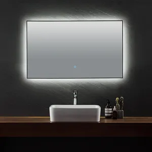Espejo de baño con luz LED y Sensor táctil inteligente con forma rectangular