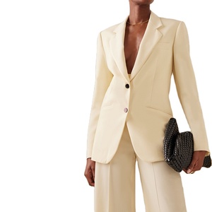 Giacca da ufficio a manica lunga da <span class=keywords><strong>donna</strong></span> all'ingrosso di moda da <span class=keywords><strong>donna</strong></span> abito su misura in lana con bottoni in dettaglio giacca da <span class=keywords><strong>donna</strong></span> - Product Image 1