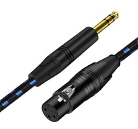 Câble TRS XLR 6.3 plaqué or, gaine en PVC, coque en aluminium, Jack stéréo 6.35mm 1/4 pouce, XLR femelle, amplificateur, lecteur DVD, musique