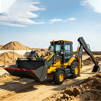 Harga Kompetitif Cabin Backhoe Loader, Mesin Pemuat dan Penggali Hidrolik 4x4 untuk Proyek Konstruksi Infrastruktur