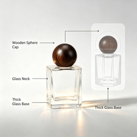 Botol Parfum Isi Ulang Kaca Semprot 100ml Botol Parfum Kaca Tutup Kayu Botol Kaca Persegi