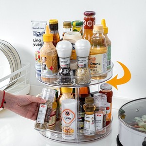 360° Drehbarer Lazy Susan <span class=keywords><strong>Organizer</strong></span> Rutschfester Kunststoff Küchen-Gewürzregal Kosmetik-Aufbewahrungstablett für Badezimmer Großhandel - Product Image 6