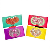 Pochette personnalisée en papier perlé pour l'An Nouvel Chinois, anniversaire, célébration de longue vie, emballage cadeau de mariage