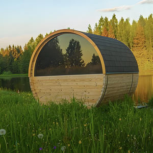 <span class=keywords><strong>Sauna</strong></span> de Madera Maciza con Diseño de Barril para 4-8 Personas, Opciones de Calefacción Dual, para Exteriores, Sala de Estar, Villa, Salud, con Cristal de Media <span class=keywords><strong>Luna</strong></span> - Product Image 4