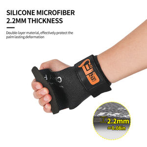 Gants de gymnastique antidérapants en caoutchouc sans doigts, protège-paumes, calleras pour la musculation, haltères, powerlifting - Product Image 4