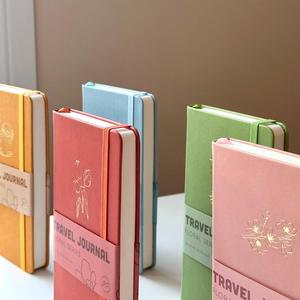 สมุดบันทึก LABON Floral Traveler's Notebook ปกหนังวีแกน กระดาษหนา 160 แกรม สมุดบันทึกขนาดพกพา 160 หน้า แบบตารางและจุด - Product Image 3