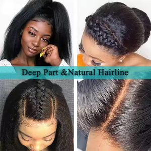 야키 스트레이트 가발 360 레이스 정면 HD 인모 가발 아프리카 전체 레이스 변태 스트레이트 가발 인모 레이스 전면 브라질 머리 - Product Image 6