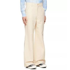 กางเกงขายาวทรงหลวมเอวสูงสีขาวปักโลโก้ตามสั่งสำหรับผู้ชายทรงขาบาน - Product Image 2