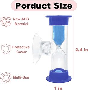 <span class=keywords><strong>Sablier</strong></span> en plastique <span class=keywords><strong>incassable</strong></span> à ventouse, 3 minutes, pour le brossage des dents, les jeux, écologique et portable - Meilleures ventes - Product Image 2