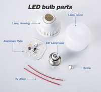 Bombilla LED de Alta Potencia Recargable para Emergencias, 9W, C9, H7, H11, 12V, 9005, E27, B22, Material para Bombillas LED