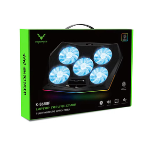 Supporto <span class=keywords><strong>per</strong></span> Laptop OEM 5V Regolabile in Altezza con 5 Ventole, Luce LED e Porte USB, Rete Metallica + <span class=keywords><strong>Dissipatore</strong></span> in ABS, <span class=keywords><strong>per</strong></span> Laptop da 12-18 Pollici - Product Image 6