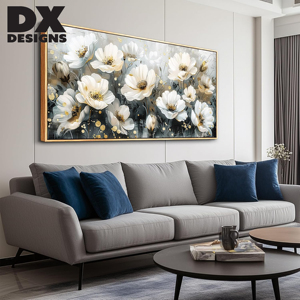 DX Designs - <span class=keywords><strong>Pintura</strong></span> en Lienzo Enmarcada Personalizada, Arte Floral Pintado a Mano, Estilo Moderno y Minimalista, Decoración <span class=keywords><strong>para</strong></span> Sala <span class=keywords><strong>de</strong></span> Estar - Product Image 2