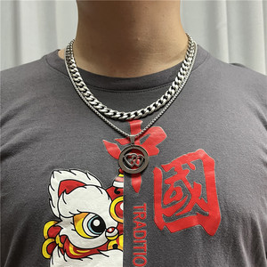 Collar con Colgante de Corazón Hueco de Acero Inoxidable para Hombre, Diseño Geométrico Retro, Regalo 12037 - Product Image 3