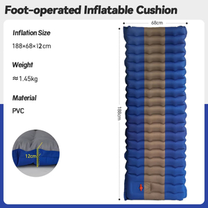 <span class=keywords><strong>Matelas</strong></span> de camping gonflable moderne super léger et pliable en PVC-nylon épaissi avec pompe à pied intégrée pour la randonnée et le trekking - Product Image 6