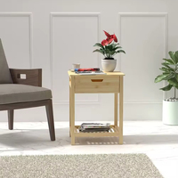 Armoire de rangement en bambou avec tiroir, table de chevet multifonctionnelle et durable pour chambre à coucher