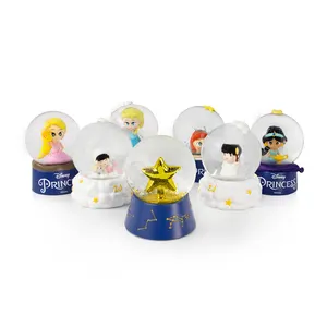 Presente mini galvanoplastia ornamento lembrança design 3D resina 45mm bola de neve/globo de neve personalizado/estrela dourada globo de neve