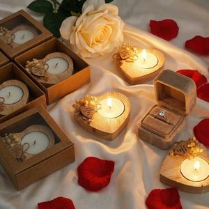 Portavelas de Madera en Forma de Corazón, Portavelas Rústico de Madera para Recuerdos de Despedida de Soltera, Centros de Mesa, Acción de Gracias - Product Image 4
