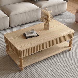 <b>Lift</b> Top Fluted <b>Coffee</b> <b>Table</b> 47.24 In Rectangle Solid Wood Roman Column Legs Hidden Storage Handmade - Product Image 5