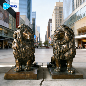 Sculptures de lion en bronze de l'artiste Cast, avec impression UV, électroplaquées, de forme irrégulière – Personnalisées, vives et <span class=keywords><strong>magnifiques</strong></span> pour les entrées extérieures - Product Image 5