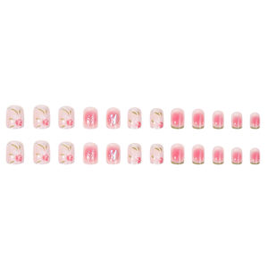 D-63 été glace <span class=keywords><strong>semi</strong></span> transparent 2024 nouveau design arc-en-ciel OEM presse sur les ongles en gros - Product Image 2
