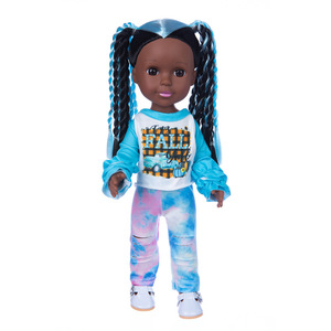 Muñeca Americana de 35 cm (14 Pulgadas) con Trenzas Rosas y Negras, Cabello Lacio, Juguete de Moda al por Mayor - Product Image 3