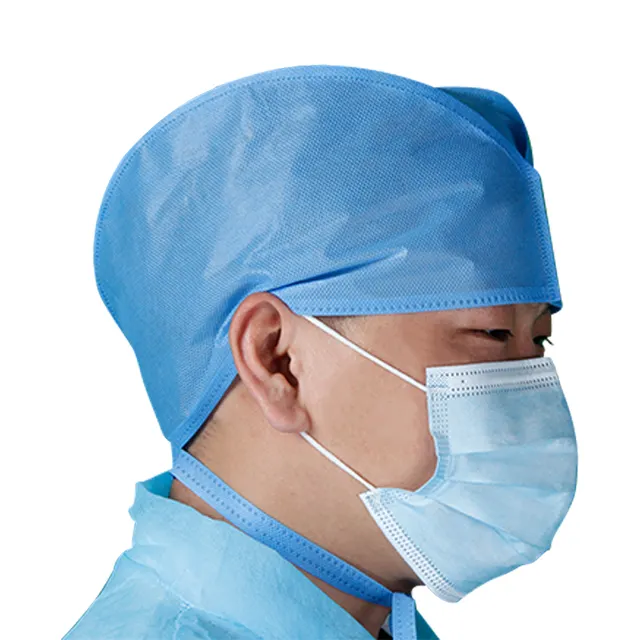 OEM Non-woven Disposable Dust Doctor Cap Round Head Cover / Hair Net Mob Caps
