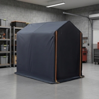 Tente de garage extérieure durable pour voiture, toit plat, en PE, imperméable, pour vélos, motos, abri de jardin, gris