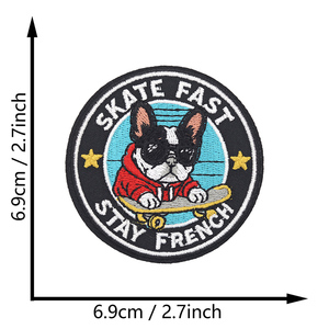 Toppe Ricamate a Forma di Bulldog Francese per Giacche e Zaini - Product Image 6