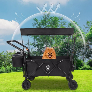 Carro de carro plegable de servicio pesado DB con dosel extraíble Ruedas todoterreno grandes de 4 "de ancho y freno ajustable para ir de compras - Product Image 4