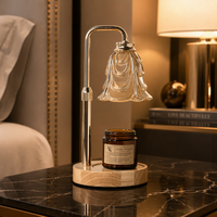 Lampe chauffe-bougie élégante de luxe, créative, électrique, réglable, avec éclairage dimmable, sécurisée, en métal, avec minuterie et fonction aromathérapie
