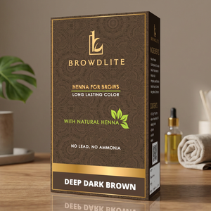 BROWDLITE Henné pour sourcils Brun foncé intense Couleur longue durée Avec henné naturel Sans plomb Sans ammoniaque - Product Image 1