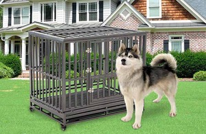 Stylo de jeu moderne portable en métal pour animaux de compagnie <span class=keywords><strong>Cage</strong></span> en acier pour chien à motif solide avec roue de fermeture à bouton Boîte de rangement mobile pour animaux de compagnie - Product Image 6
